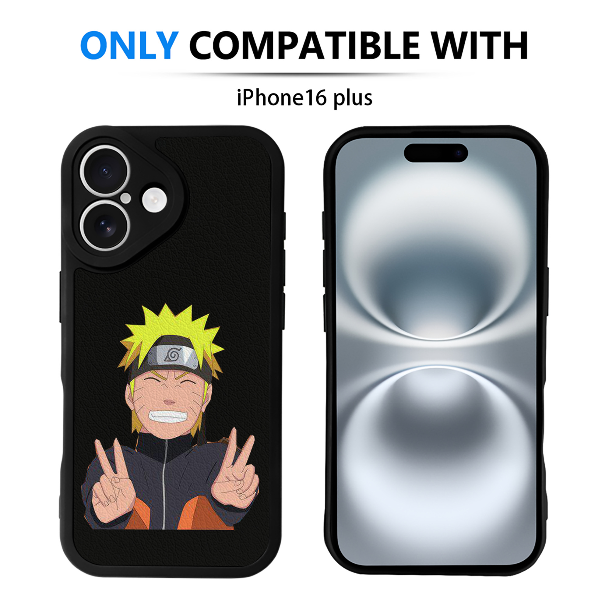 （画像用） NARUTO -ナルト- うずまき ナルト Uzumaki Naruto 【iPhone 16シリーズ対応】シリコンスマホケース（レザー調） 材質：シリコン